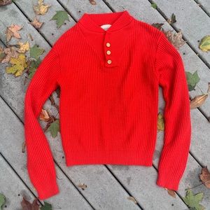Vintage 70's Ribbed Mockneck Sweater || 1970’s CREWNECK Sweater w Buttons